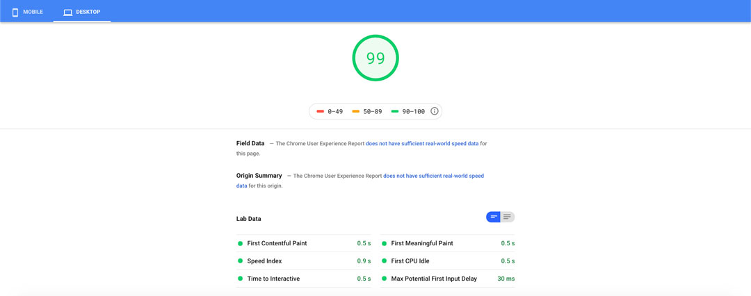 page speed header
