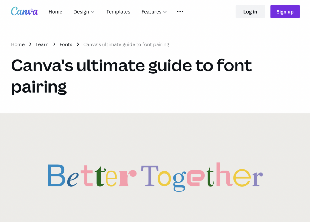 Portrait of Font Pairing Guide