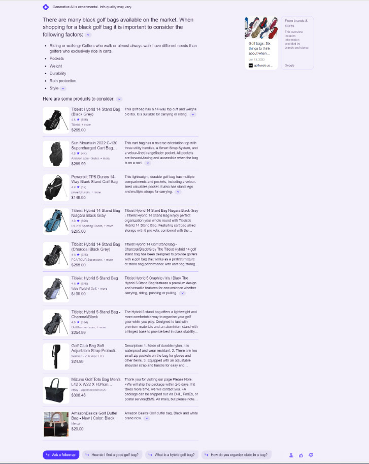 Search Generative Experience For Ecommerce