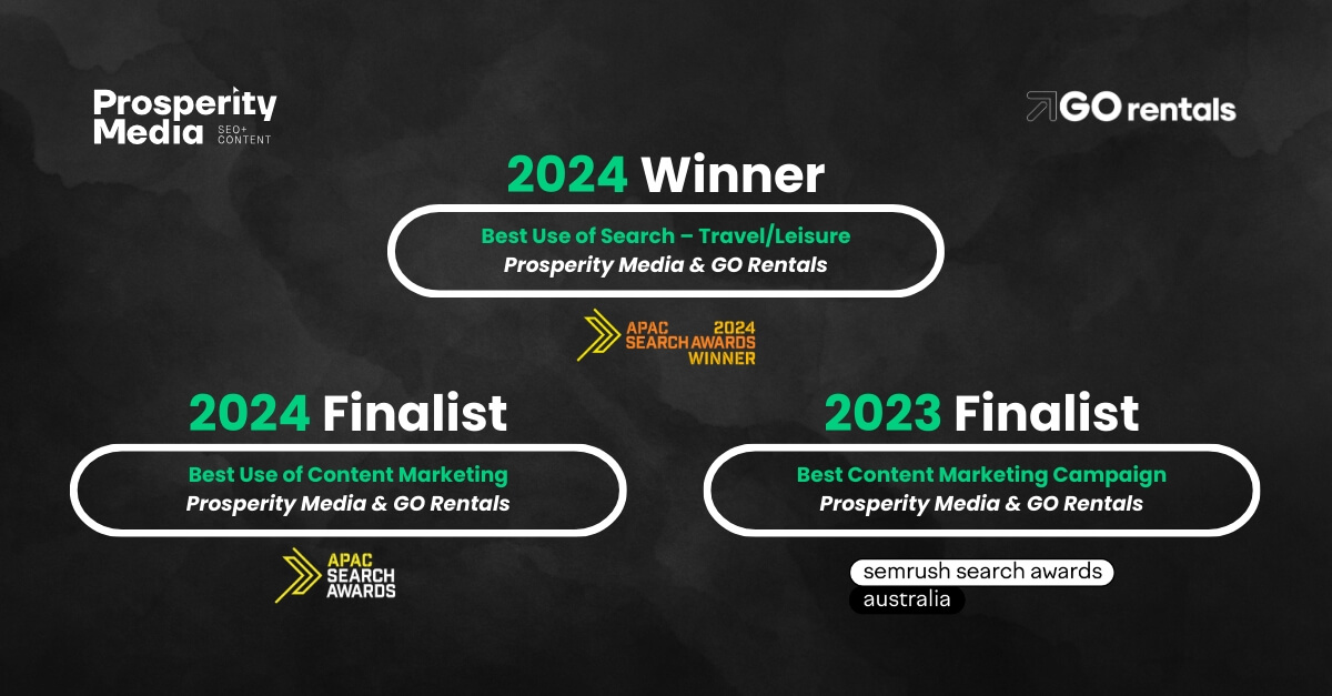 GO Rentals APAC Search Awards trophy